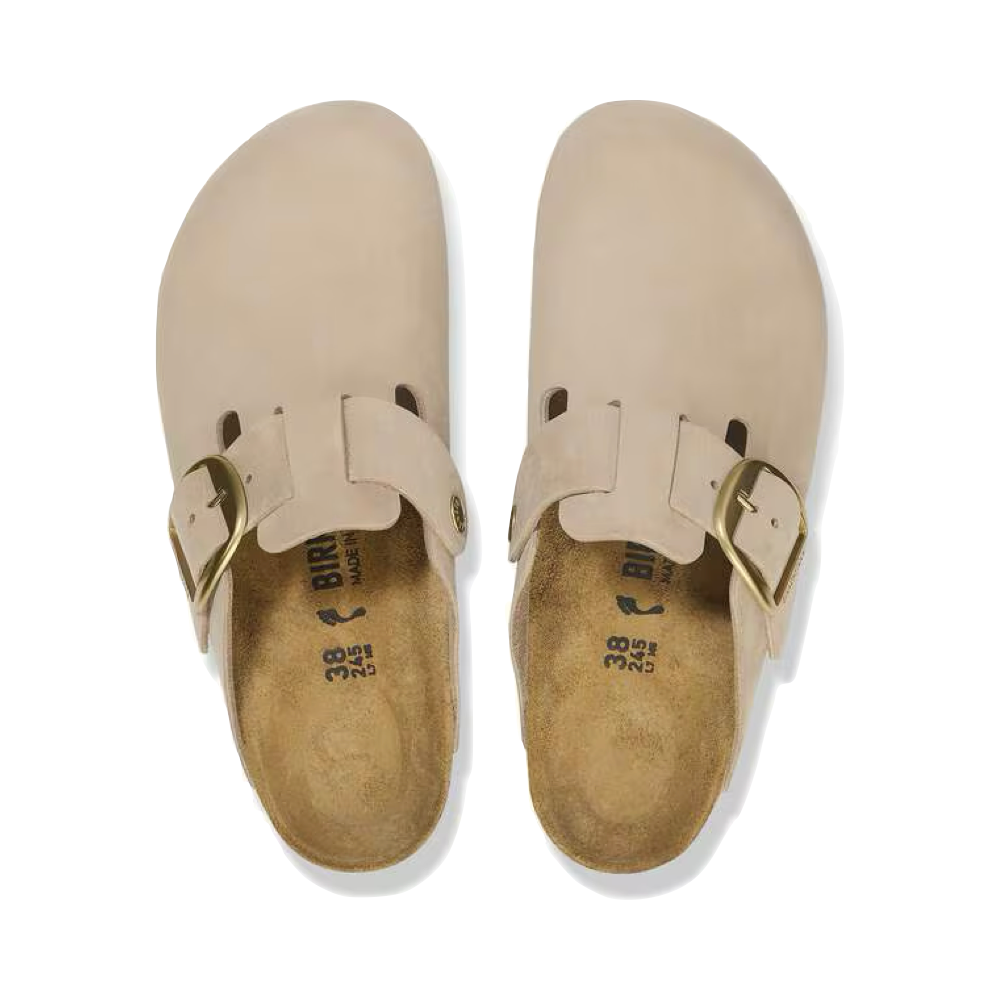 Top-down view of Birkenstock Boston Big Buckle Clog for women.