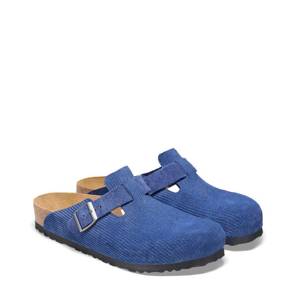 Birkenstock Women's Boston Corduroy Embossed Suede Clog in Indigo Blue