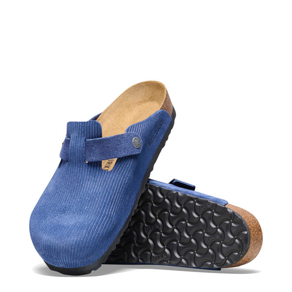 Birkenstock Women's Boston Corduroy Embossed Suede Clog in Indigo Blue