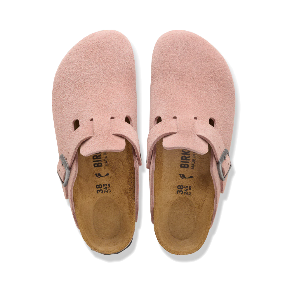 Top-down view of Birkenstock Boston Suede Leather Clog for women.