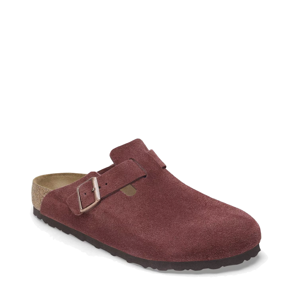 Toe view of Birkenstock Boston Suede Leather Clog for women.