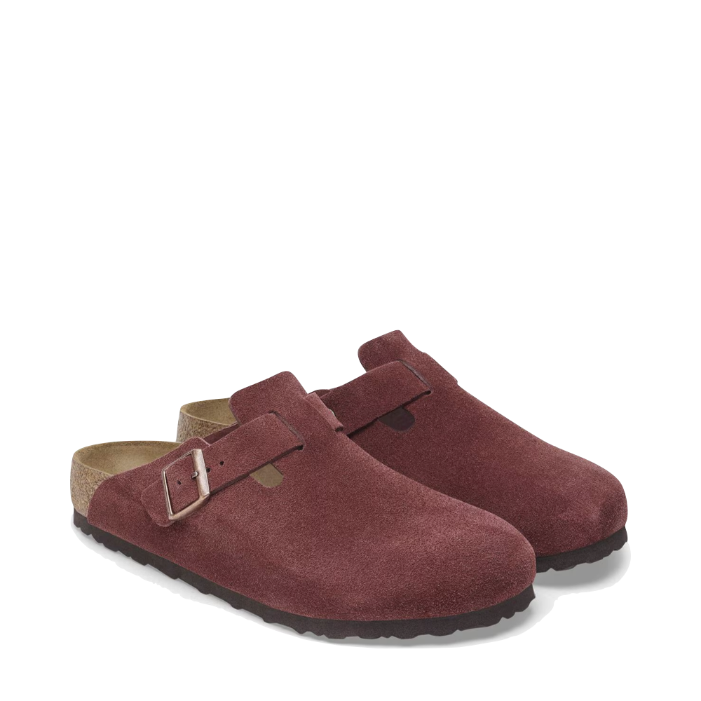Toe view of Birkenstock Boston Suede Leather Clog for women.