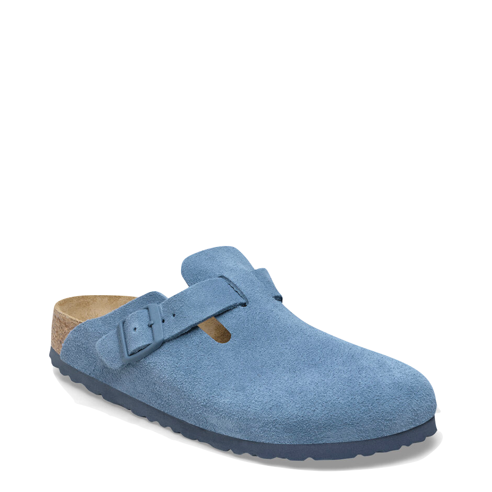 Toe view of Birkenstock Boston Suede Leather Soft Footbed Clog for women.