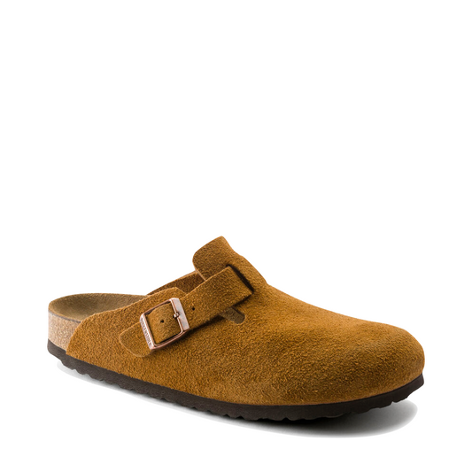 Toe view of Birkenstock Boston Suede Leather Soft Footbed Clog for women.