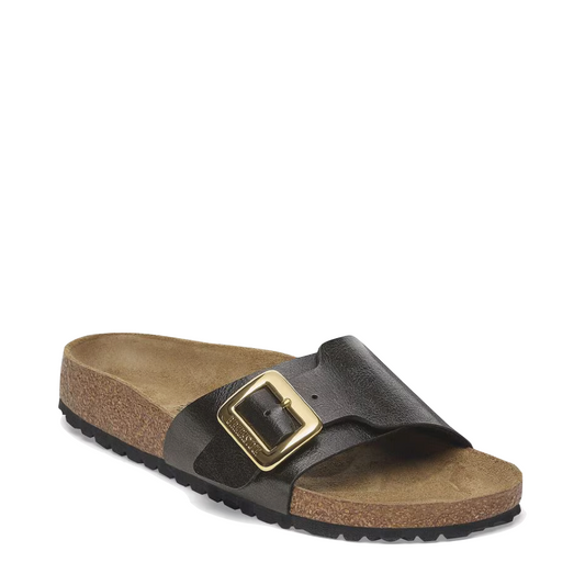 Toe view of Birkenstock Catalina Luxe Buckle Birko-Flor Sandal for women.