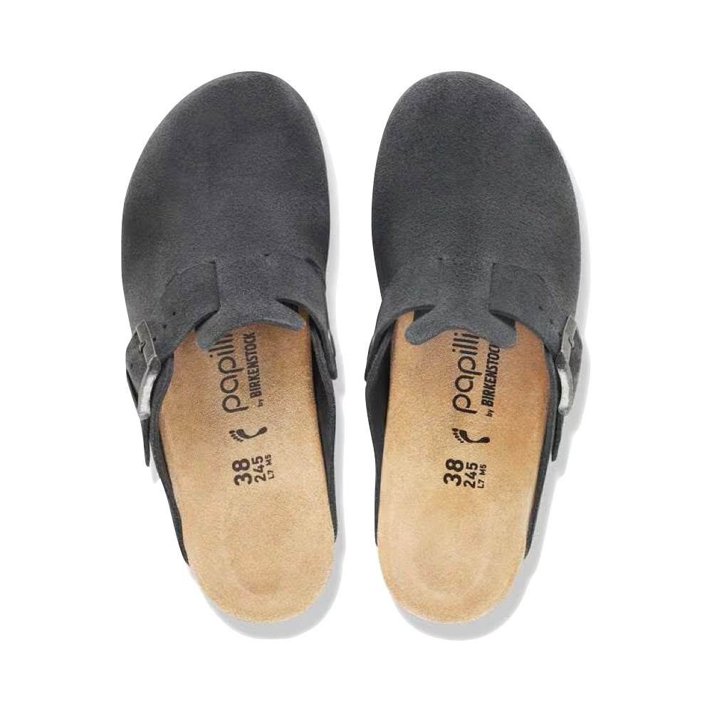 Top-down view of Birkenstock Fanny Suede Wedge Clog for women.