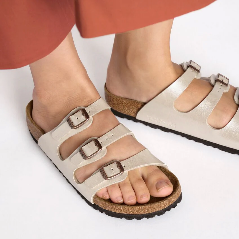 Model view of Birkenstock Florida Birko-Flor Sandal for women.
