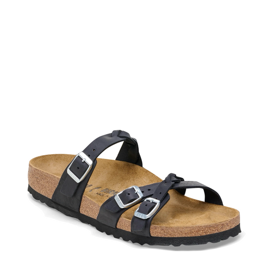 Toe view of Birkenstock Franca Braided Oiled Leather Sandal for women.