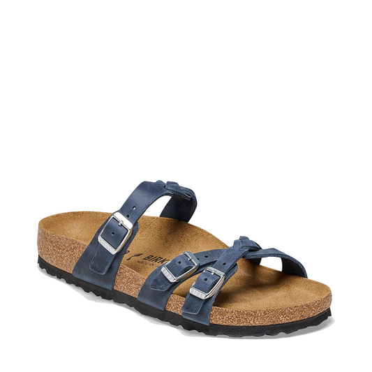 Toe view of Birkenstock Franca Braided Oiled Leather Sandal for women.
