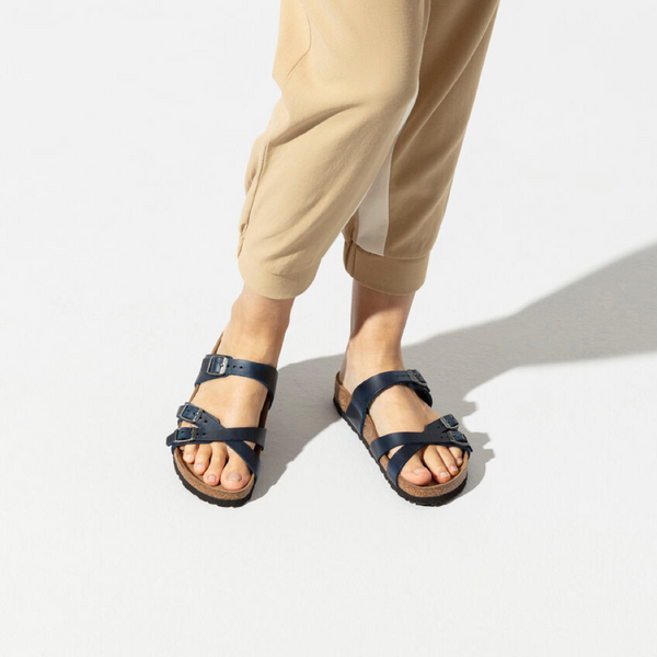 Birkenstock Women's Franca Oiled Leather Sandal in Blue