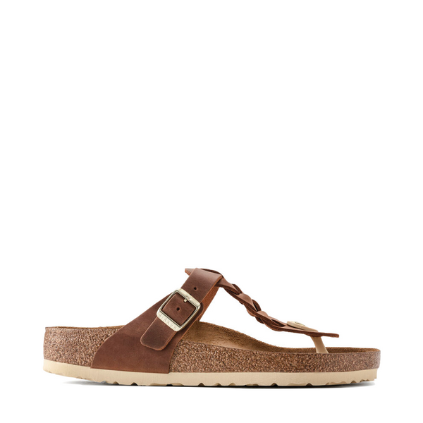 Birkenstock Women's Gizeh Braided Oiled Leather Sandal (Cognac)
