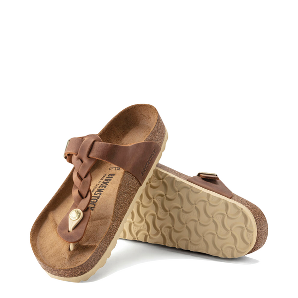 Birkenstock Women's Gizeh Braided Oiled Leather Sandal (Cognac)