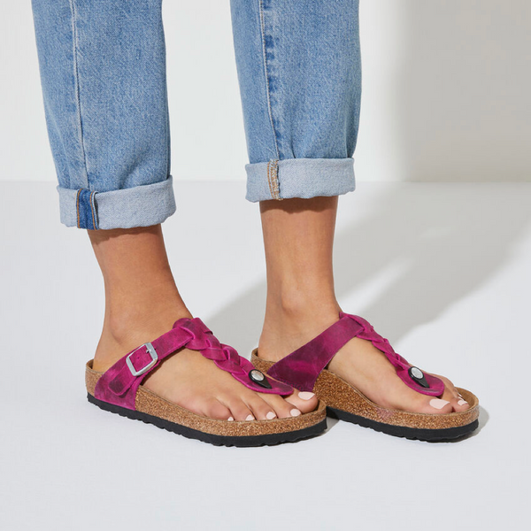 Birkenstock Women's Gizeh Braided Oiled Leather Sandal (Festival Fuchsia)