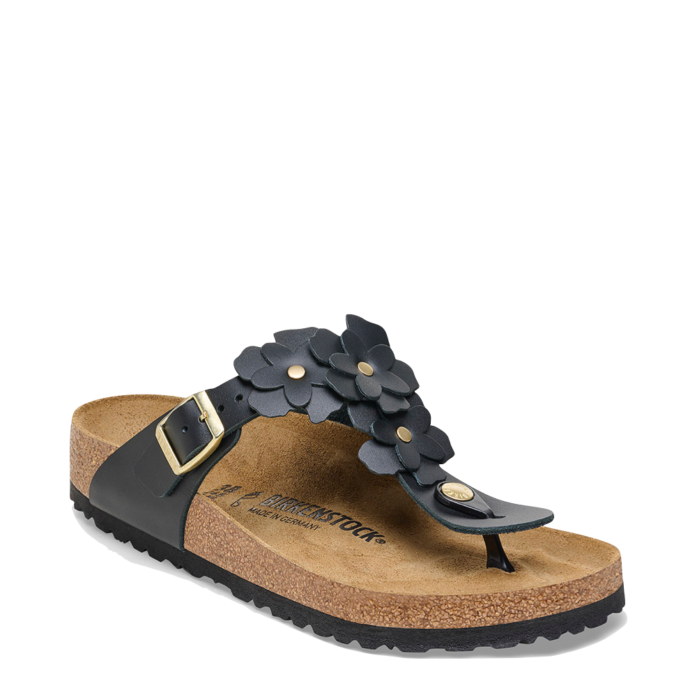Toe view of Birkenstock Gizeh Flowers Leather Sandal for women.