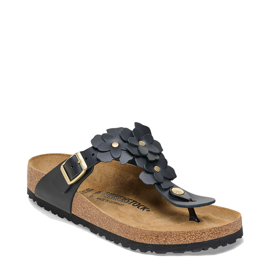 Toe view of Birkenstock Gizeh Flowers Leather Sandal for women.