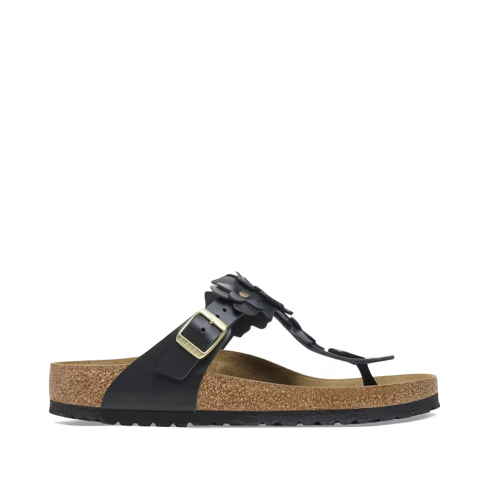 Side (right) view of Birkenstock Gizeh Flowers Leather Sandal for women.