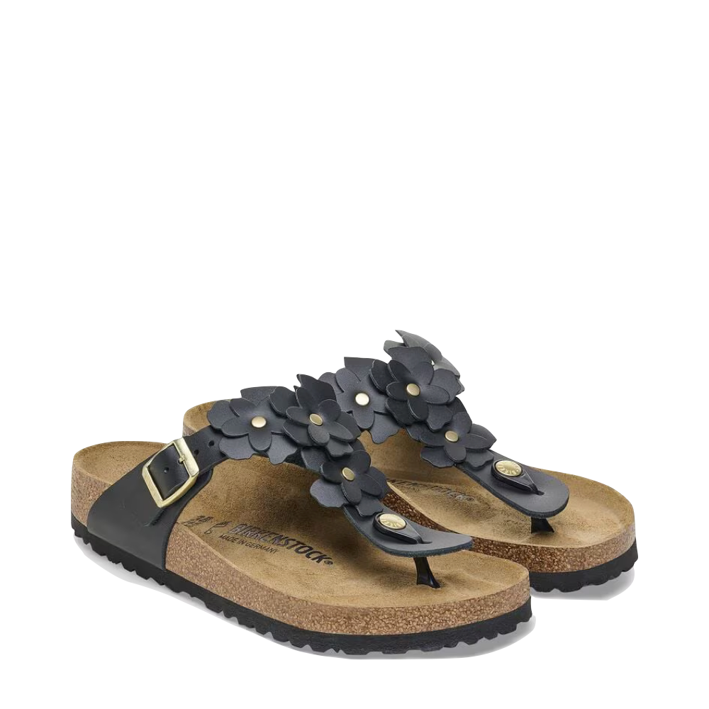 Toe view of Birkenstock Gizeh Flowers Leather Sandal for women.