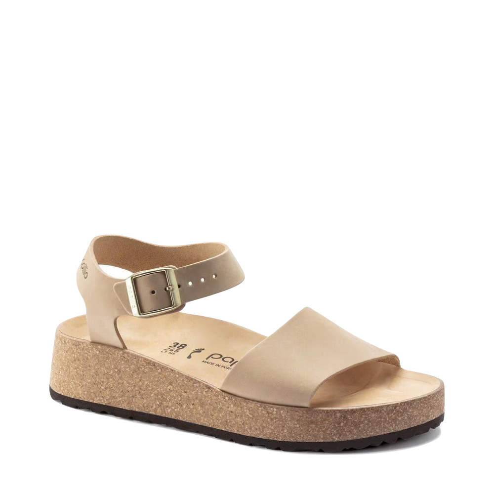 Toe view of Birkenstock Glenda Nubuck Leather Platform Sandal for women.