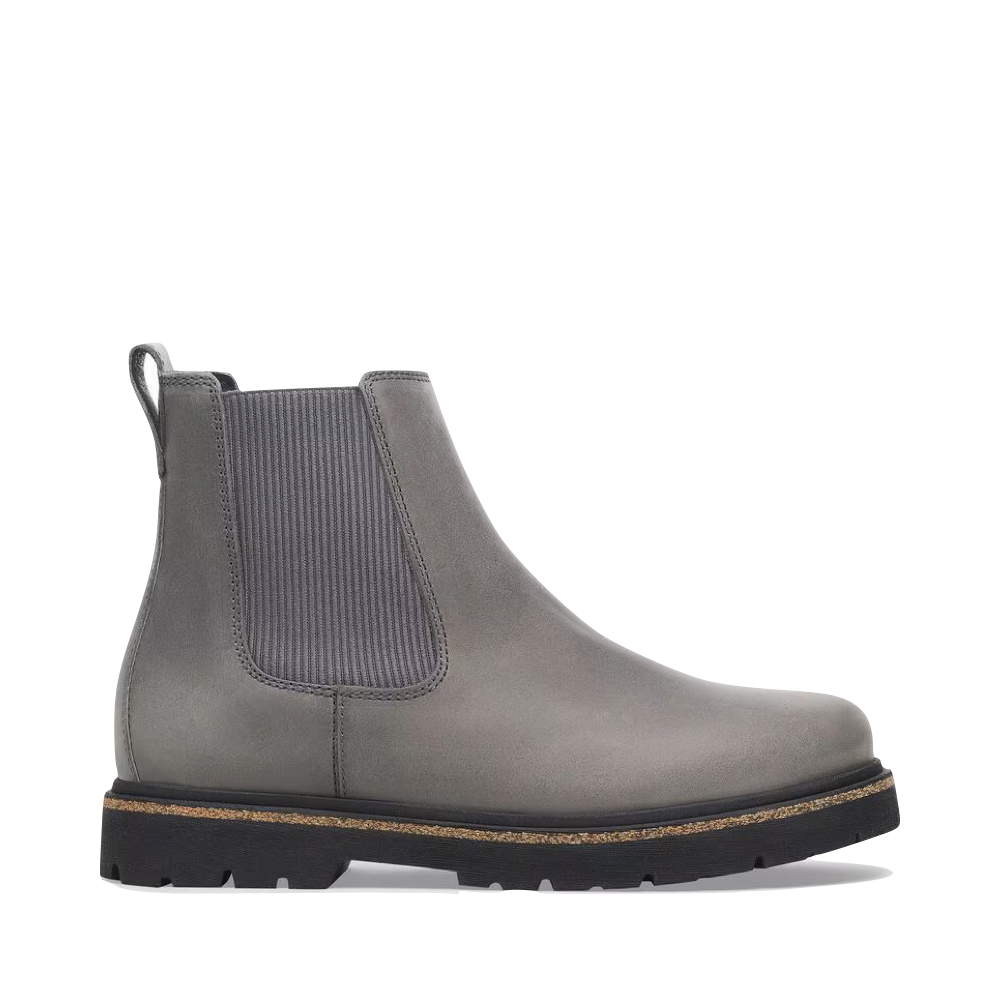 Side (right) view of Birkenstock Highwood Leather Pull On Chelsea Boot for women.