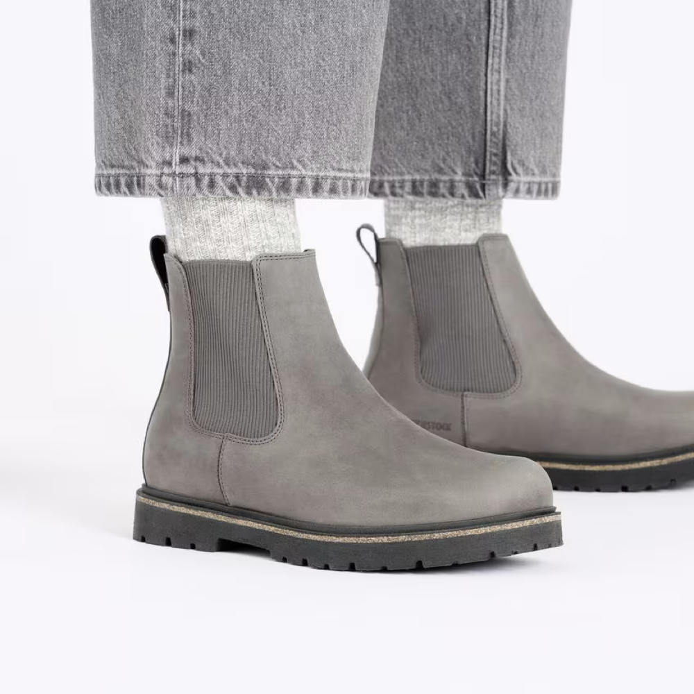 Model view of Birkenstock Highwood Leather Pull On Chelsea Boot for women.