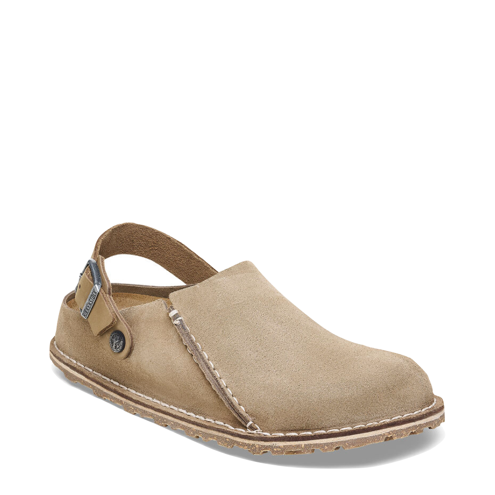 Toe view of Birkenstock Lutry Premium Suede Leather Clog for women.