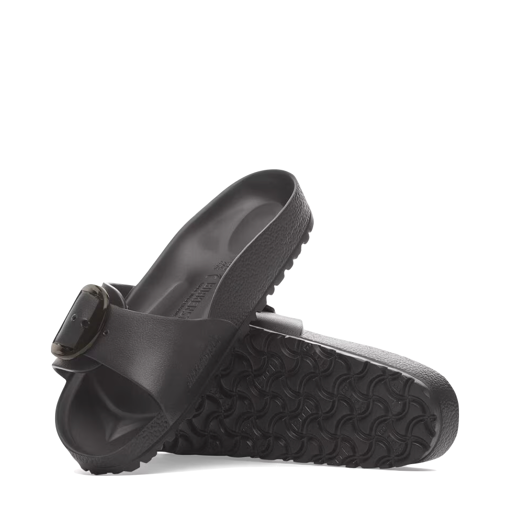 Top-down and bottom view of Birkenstock Madrid Big Buckle EVA Sandal for women.