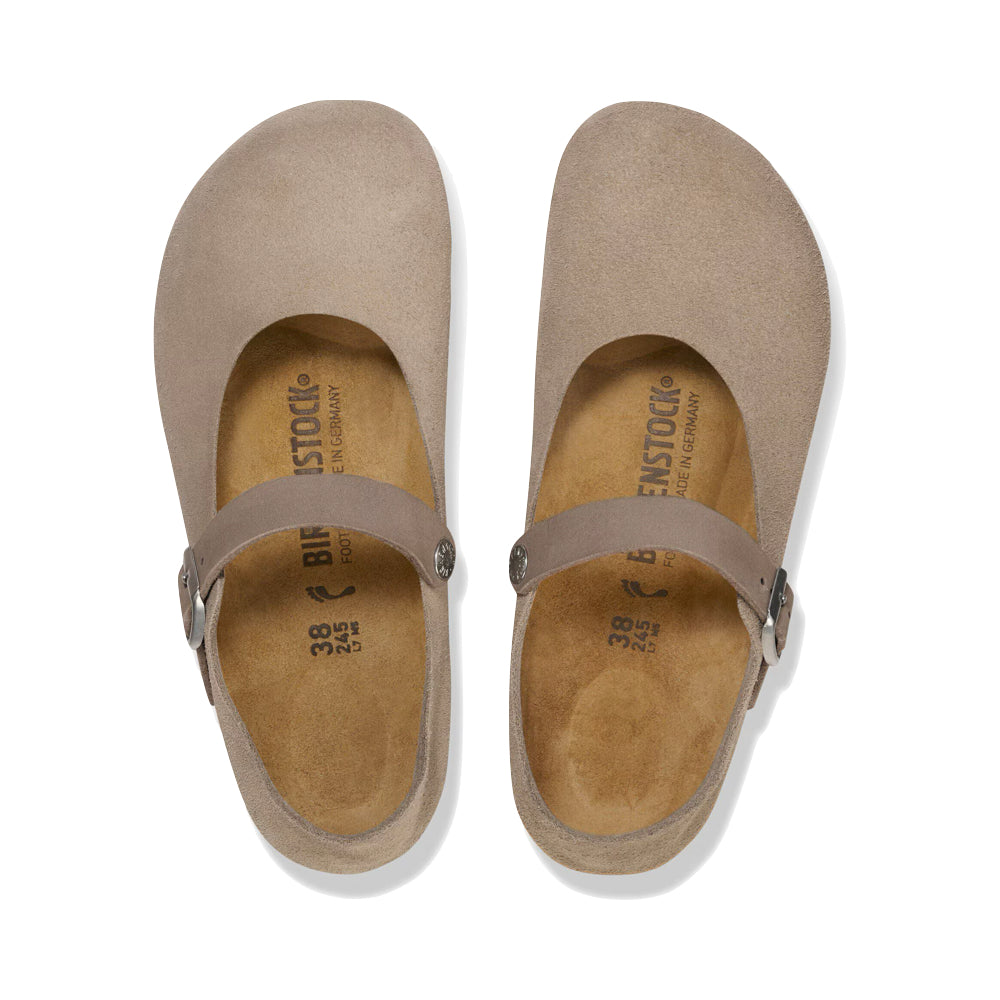 Top-down view of Birkenstock Mantova Suede Leather Mary Jane for women.