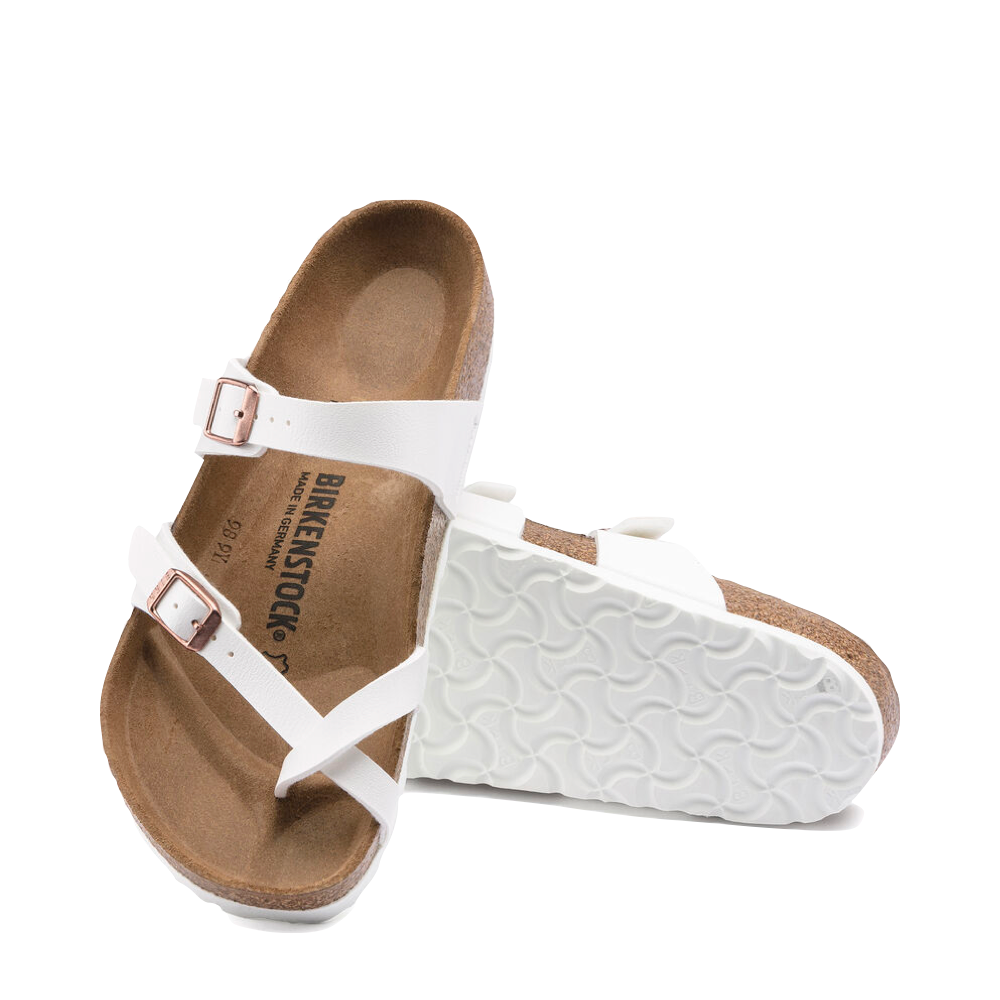 Top-down and bottom view of Birkenstock Mayari Birko-Flor Toe Loop Sandal for women.