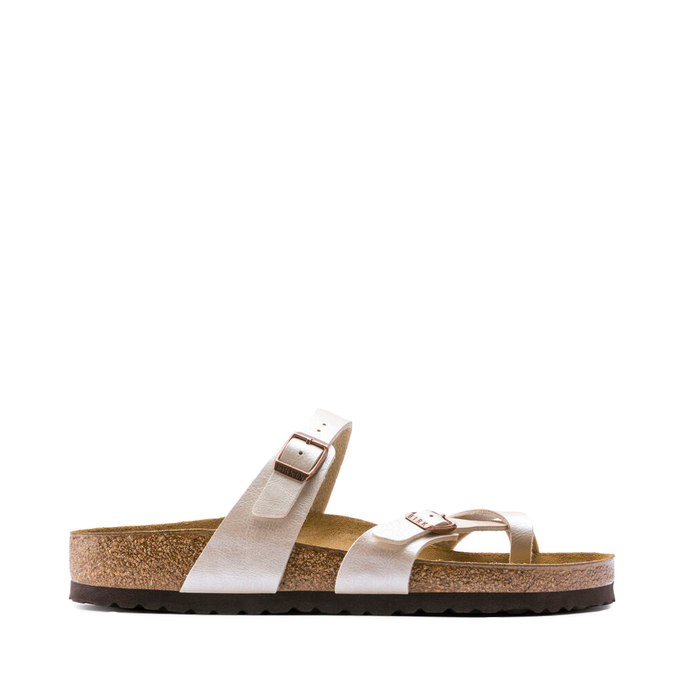 Birkenstock Women's Mayari Birko-Flor Toe Loop Sandal in Graceful Pearl White