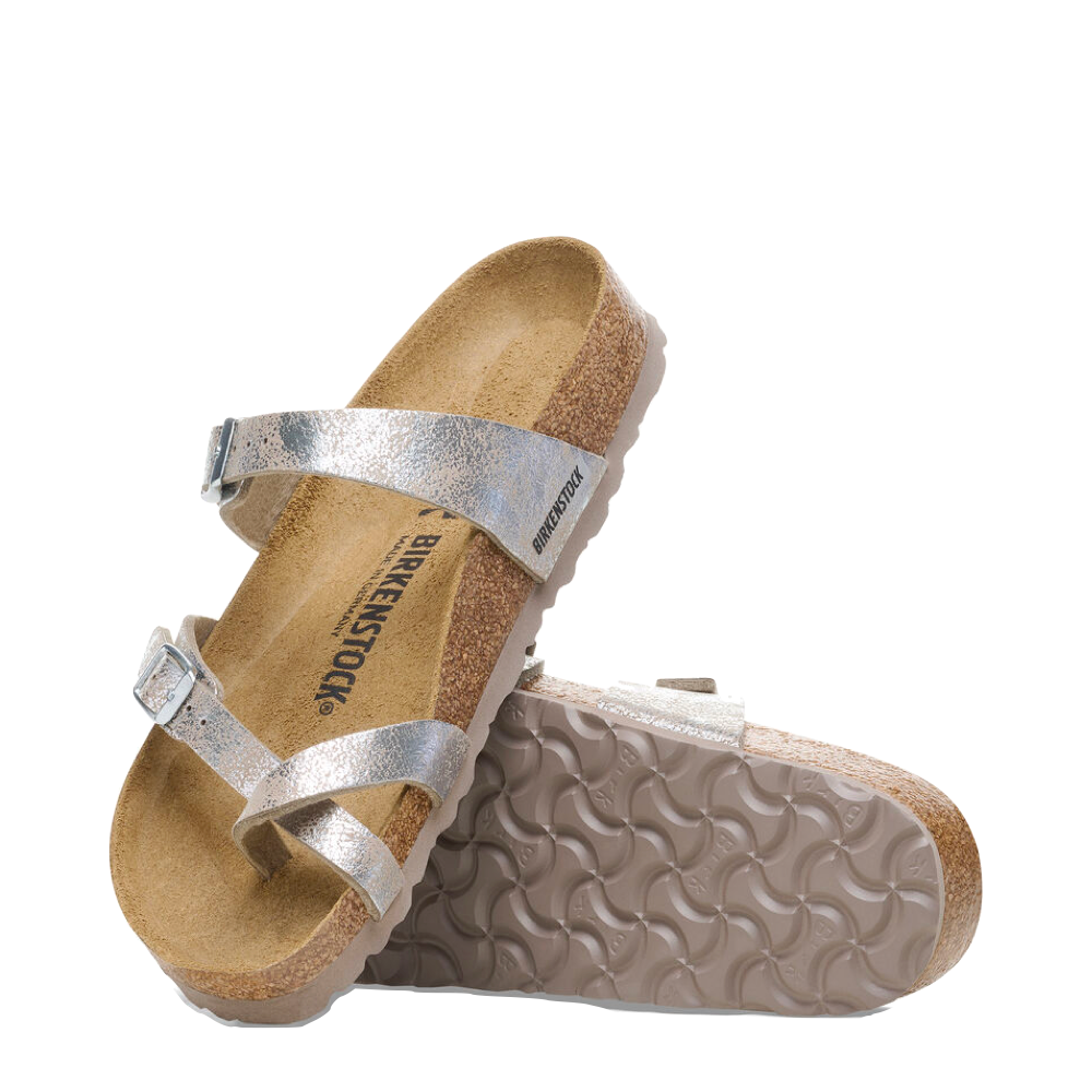 Side and bottom view of Birkenstock Mayari Toe Loop Sandal for women.