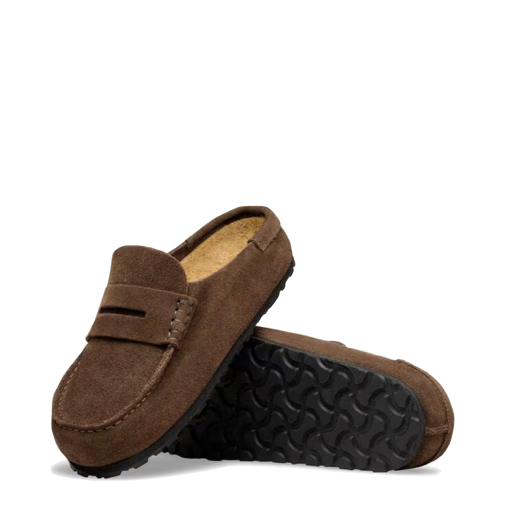 Side and bottom view of Birkenstock Naples Wrapped Loafer for women.
