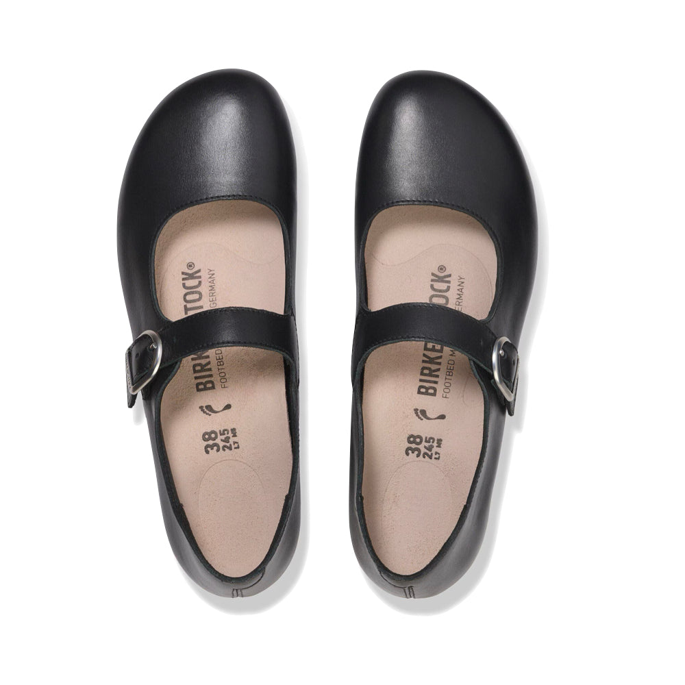 Top-down view of Birkenstock Santa Clarita Smooth Leather Mary Jane for women.