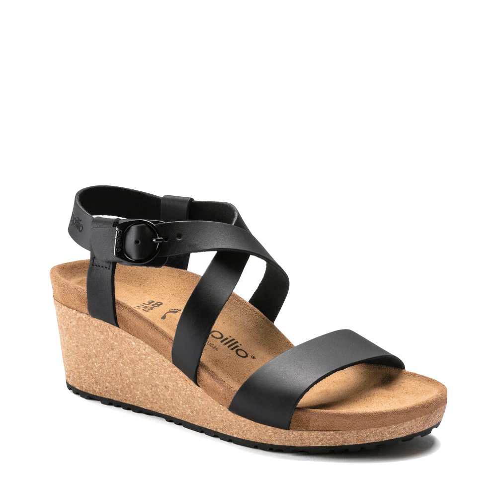 Toe view of Birkenstock Sibyl Smooth Leather Wedge Sandal for women.