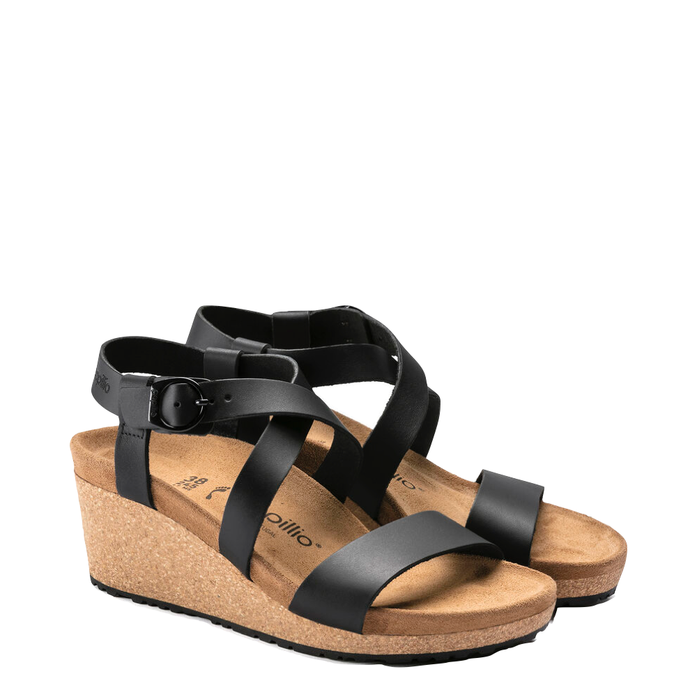 Toe view of Birkenstock Sibyl Smooth Leather Wedge Sandal for women.
