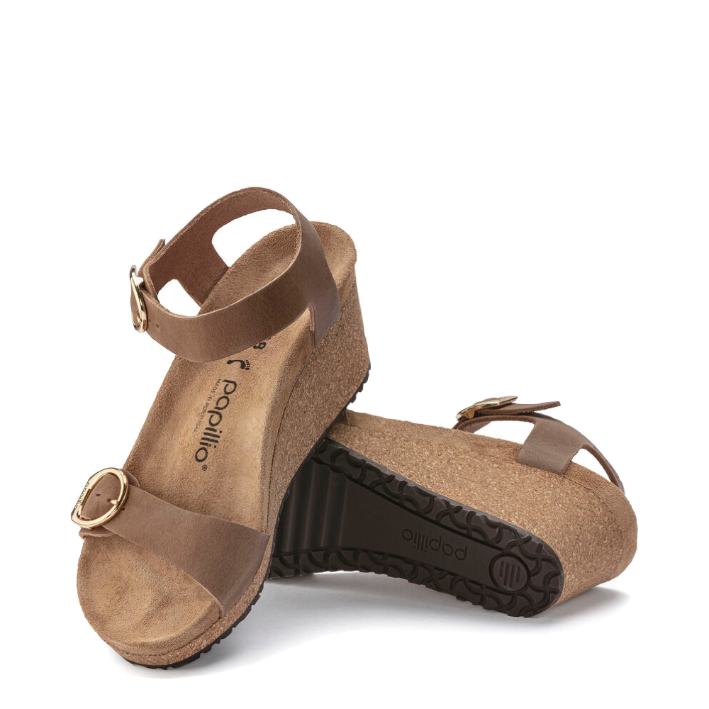 Side and bottom view of Birkenstock Soley Wedge Sandal for women.