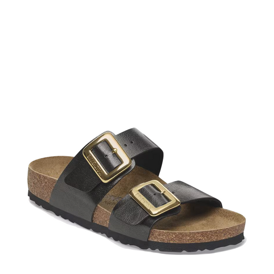 Toe view of Birkenstock Sydney Luxe Buckle Birko-Flor Sandal for women.