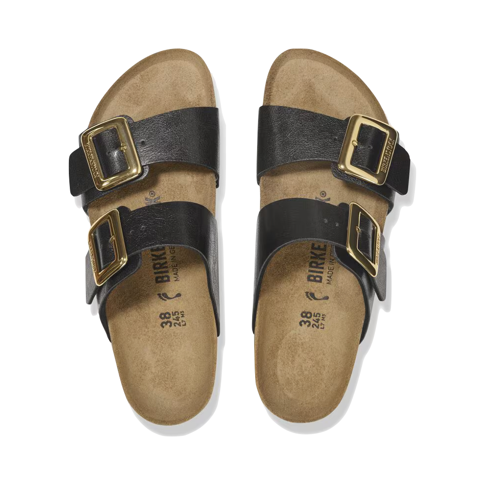 Top-down view of Birkenstock Sydney Luxe Buckle Birko-Flor Sandal for women.