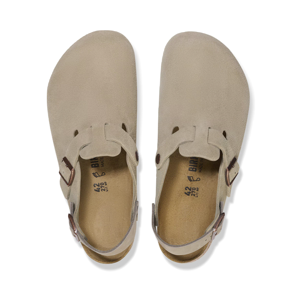 Top-down view of Birkenstock Tokio Suede Leather Clog for women.