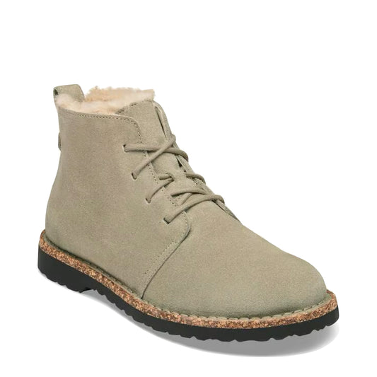 Toe view of Birkenstock Uppsala Mid Shearling Lace Suede Leather Boot for women.