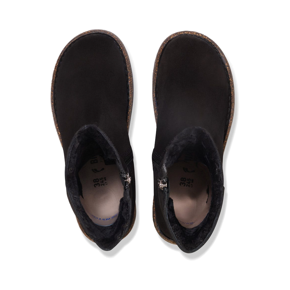 Top-down view of Birkenstock Uppsala Zip Shearling Suede Boot for women.