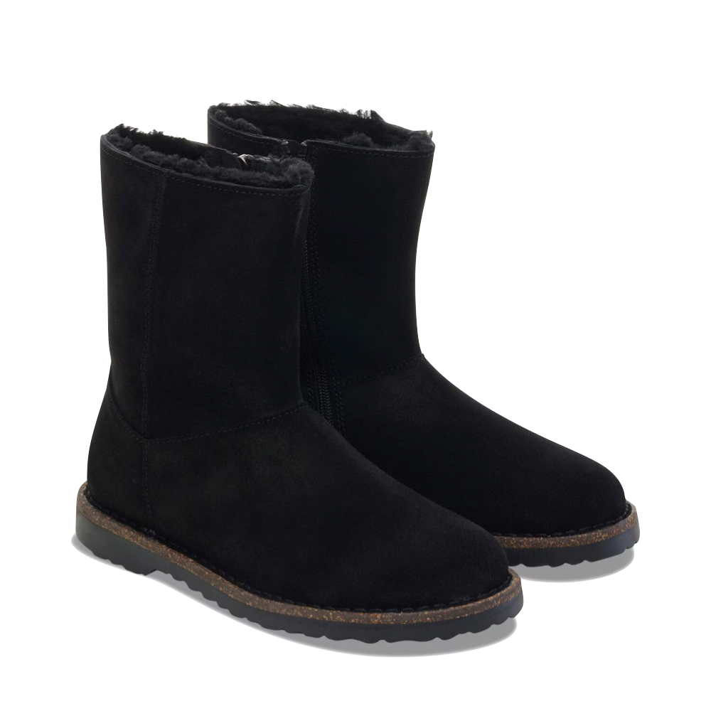 Toe view of Birkenstock Uppsala Zip Shearling Suede Boot for women.