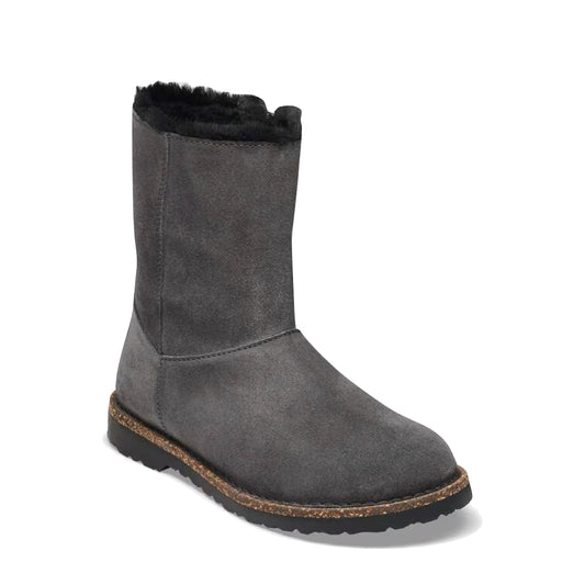 Toe view of Birkenstock Uppsala Zip Suede Leather Shearling Boot for women.