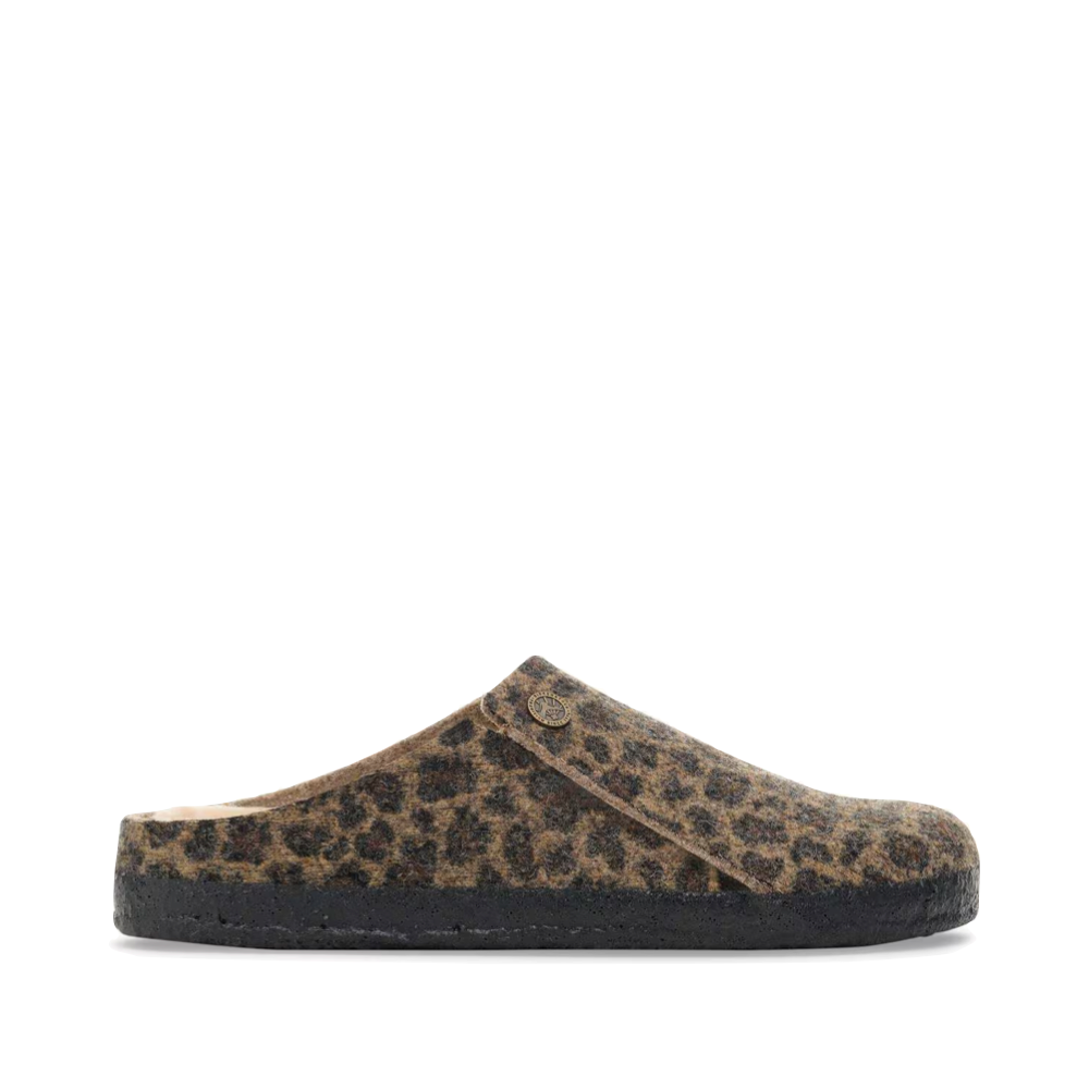 Side (right) view of Birkenstock Zermatt Shearling Slip On Clog Slipper for women.