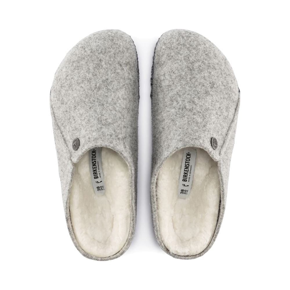 Birkenstock Women's Zermatt Shearling Slip On Clog Slipper in Light Grey