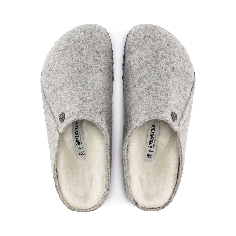 Top-down view of Birkenstock Zermatt Shearling Slip On Clog Slipper for women.