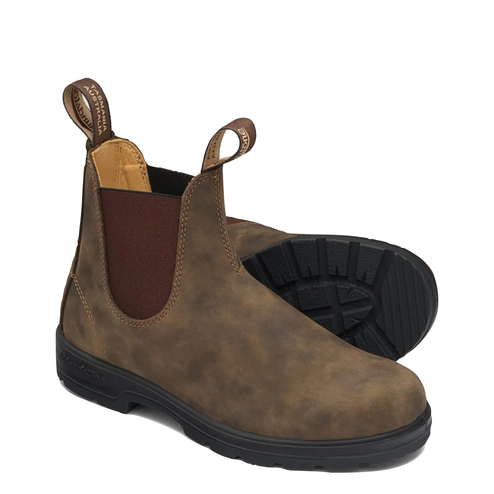 Blundstone 585 Chelsea Pull On Boot in Rustic Brown