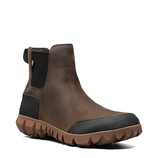 Mudguard and Toe view of Bogs Arcata Urban Pull On Waterproof Chelsea Boot for men.