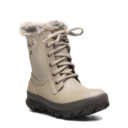 Toe view of Bogs Arcata Dots Waterproof Lace Boot for women.