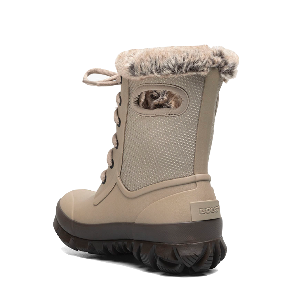 Heel view of Bogs Arcata Dots Waterproof Lace Boot for women.
