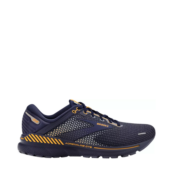 Brooks Men's Adrenaline GTS 22 Mesh Running Sneaker in Peacoat/Grey/Sunflower